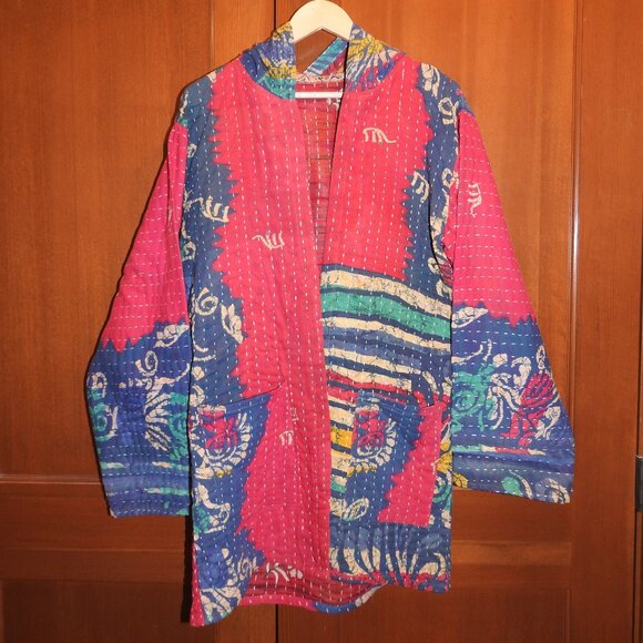✨ One-of-a-Kind Kantha Quilted Jacket ✨ - Picture 1 of 5